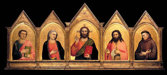 Giotto, Cristo benedicente fra Santi, San Francesco dfAssisi, 1310-1315
